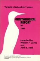 Bird Report 1985